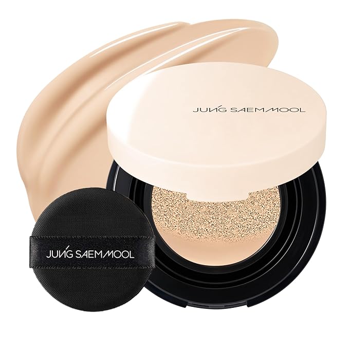 JUNG SAEM MOOL [ Mini ] Essential Skin Nuder Cushion Mini 19N N-Light 0.17 Fl Oz, Natural Radiant Finish Cushion Foundation with Buildable Coverage, Lightweight Texture, Korean Foundation Makeup