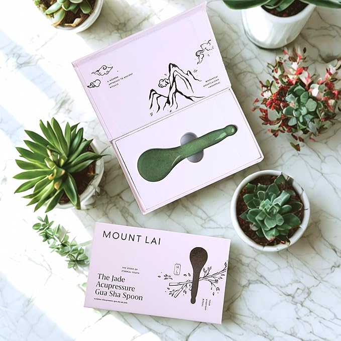 Mount Lai - The Gua Sha Facial Lifting Tool (Jade Gua Sha Spoon, Gua Sha)