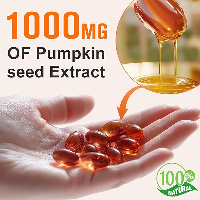 Pumpkin Seed Oil Capsules 2 Pack, 1000mg Per Serving, Supports for Hair Growth, 600 Softgels