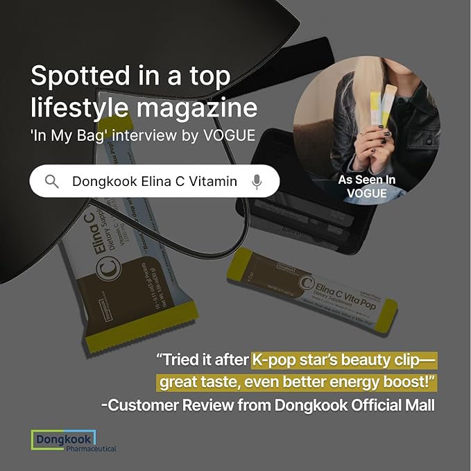 Vita Pop Vitamin C 2,000mg Korean High-Potency Daily Portable Zero Sugar Lemon Flavor Vitamin D & Biotin for Adults & Kids – Vitamin C Supplement for Immune Support, 100 Packets