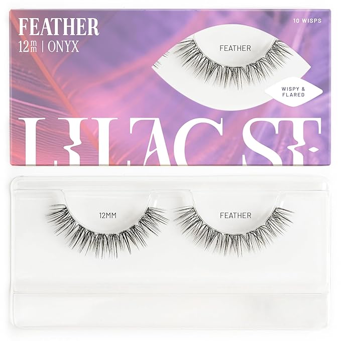 Lilac St - Feather Natural Faux Eyelash Clusters (12mm) - Cat Eye Look - DIY Lash Extension Wisps - Lightweight & Lifelike - Lasts 10 Days - Cruelty Free, Vegan, Women Founded - 10 Lashes