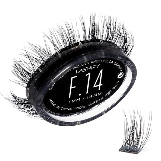 Lashify Fluffy 14mm Gossamer Eyelash Extensions Refill, Black, Easy DIY False Lashes To Add Fullness and Dimension