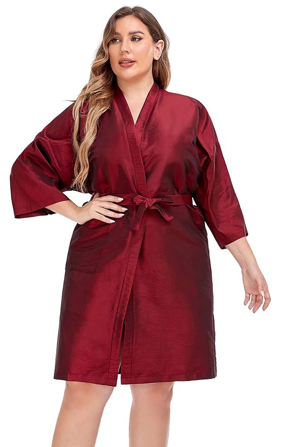 PERFEHAIR Salon Client Gown Robes Cape, Hair Salon Smock for Clients- Kimono Style (Red)