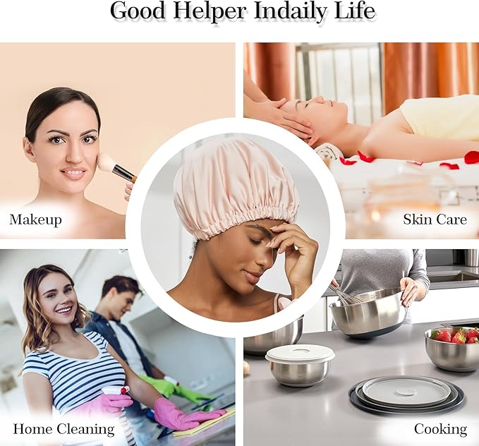 Satin Bonnet Silk Bonnet for Sleeping Women Double Layer Hair Bonnet Wrap Sleep Cap Gifts for Women Curly Hair