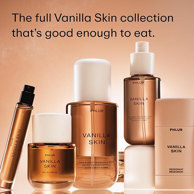 PHLUR Vanilla Skin Natural Deodorant - 48 Hour Odor Protection Natural Baking Soda Free & Aluminum Free, Salicylic Acid, Arrowroot Powder, Algae & Tamanu Oil - No Residue or Irritation