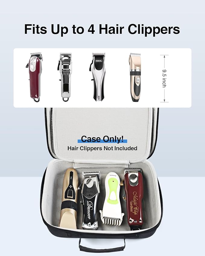Luxtude Travel Barber Case, Hard Barber Bags for Clippers and Supplies, Travel Hair Clipper Case, Clipper and Trimmer Cases with Shoulder Strap, Easy Carrying