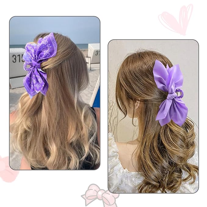 Bow Claw Clips Bow Hair Clips 2PC Purple Big Hair Bows for Women Butterfly Styling Large Hair Clips for Thick Hair for Girls Hair Accessories for Teen