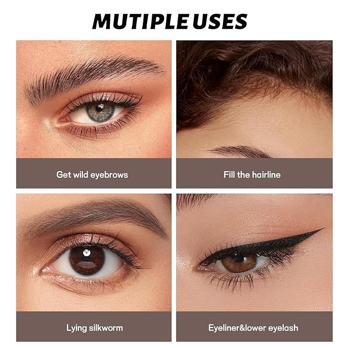 2 Pack Eyebrow Pen, Waterproof Microblading Eyebrow Pencil, 4 Tip Precise Eye Brow Makeup Pen for Women to Effortlessly Create Hair Like Natural Brows, Non Dry Out and Last All Day (Natural Brown)