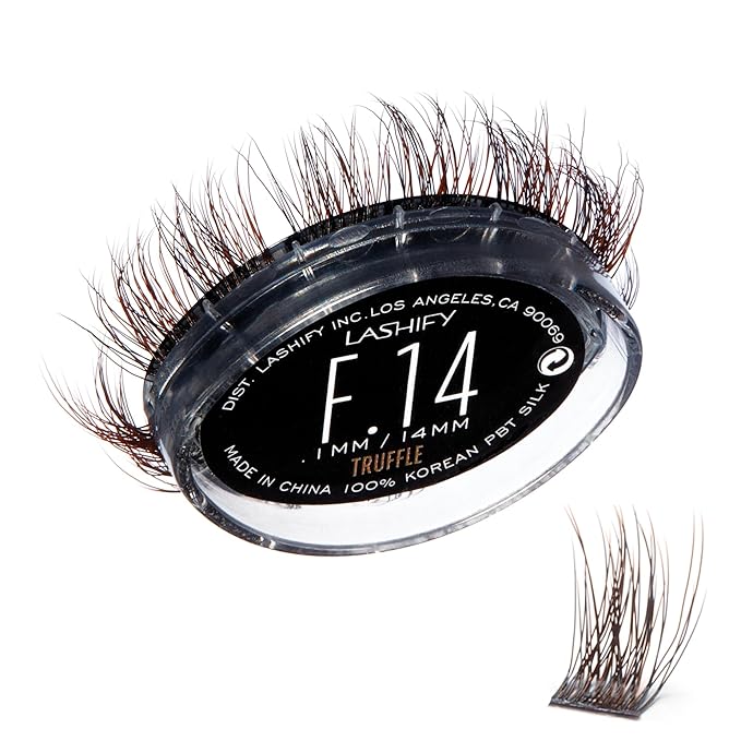 Lashify Fluffy 14mm Gossamer DIY Eyelash Extensions Refill, Truffle Color, Easy False Lashes To Add Fullness and Dimension