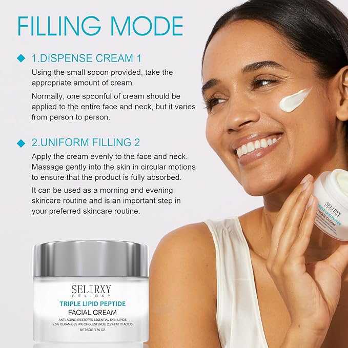 Nodfens Triple Lipid Peptide Cream for Anti-Aging - Restores & Repairs Mature Skin for Radiant, Smooth Complexion - Advanced Strength Recovery Face Moisturizer Cream