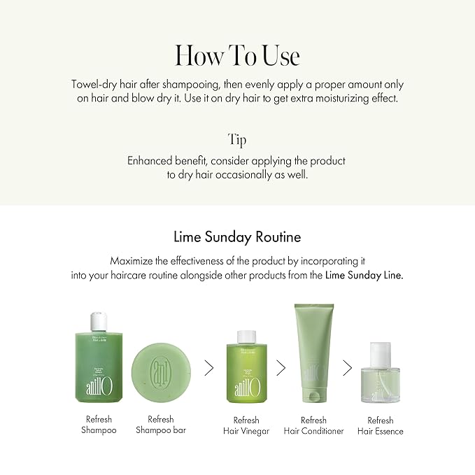 ANILLO Sunday Refresh Lime Hair Essence with Vitamin C, Tea Tree Leaf Oil, and Green Mint - Enhancing Hair Vitality, Citrus Scent, Paraben-Free (50ml / 1.69 fl. Oz)
