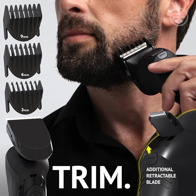 7-in-1 Electric Razor for Men with USB Charging Station - Shaver with Floating 8 Contouring Technology and IQ Cleaning Sensor