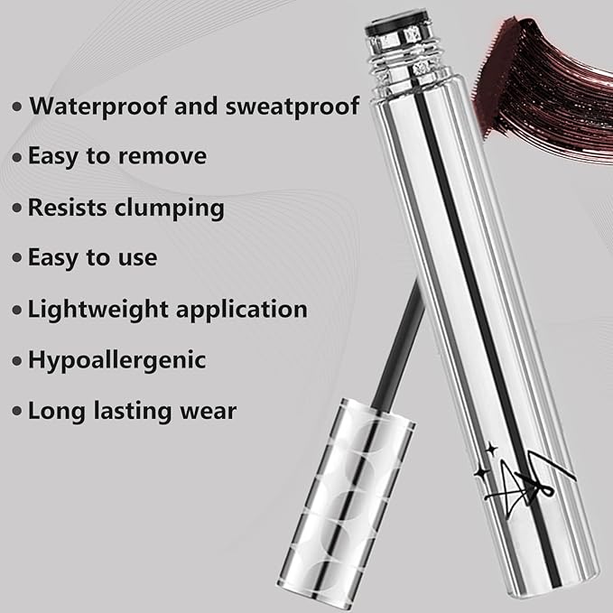 Brown Mascara for Women, Prime Waterproof Volume and Length for Hypoallergenic Máscara with Long Lasting, Hypoallergenic, Lightweight for Sensitive Eyes-02