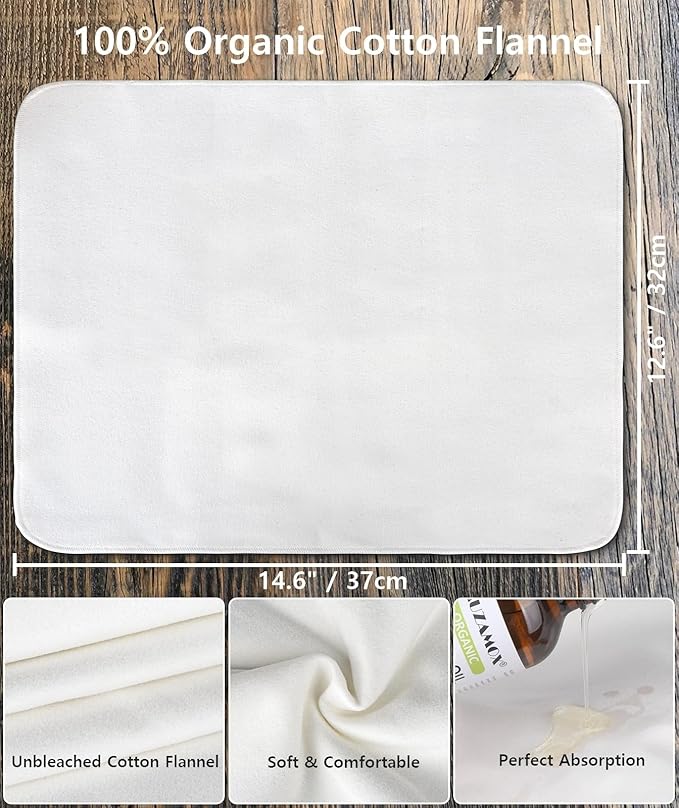 Castor Oil Pack Wrap & 8fl.oz Glass Bottle Set, Organic Cold-Pressed Unrefined Castor Oil Included