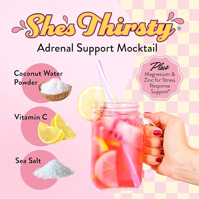 Legendairy Milk She’s Thirsty – Strawberry Lemonade, Hydration Packets | Cortisol Supplement for Stress Relief & Adrenal Support | Coconut Water Electrolytes Powder, No Sugar Added 18 ct