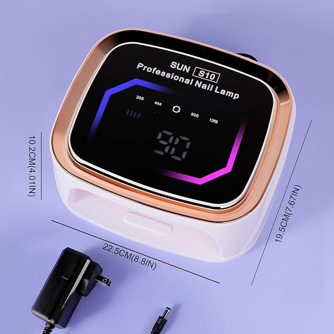 LIMEGIRL UV LED Nail Lamp Kit for Gel Polish Professional Fast White Curing Dryer Light Set with 36 Beads and Gloves and LCD Large Screen Cordless Rechargeable Nail Art Cure Machine at Home and Salon