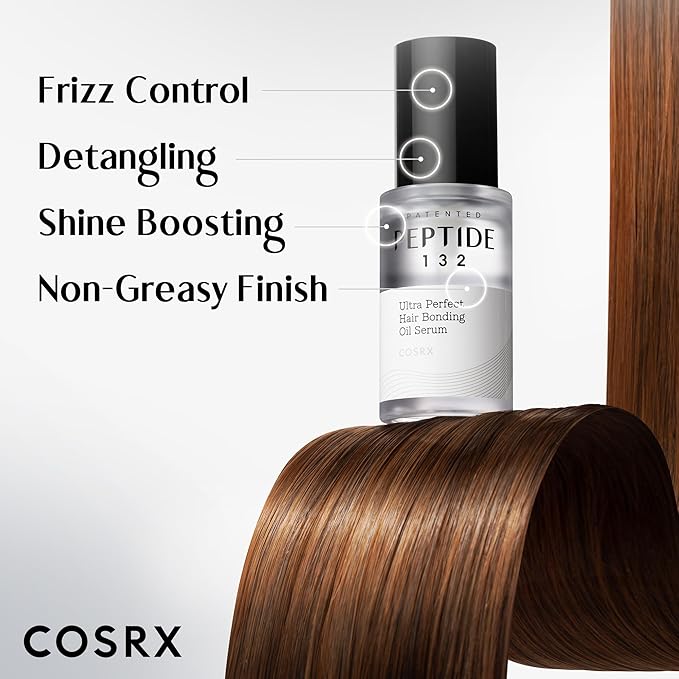 COSRX PEPTIDE 132 Hair Bonding Oil Serum, Travel Size Keratin Treatment for Frizzy, Damaged, Dry Hair – Repairs Split Ends, Adds Hair Gloss – For All Hair Types, Stocking Stuffers – 0.94 fl oz