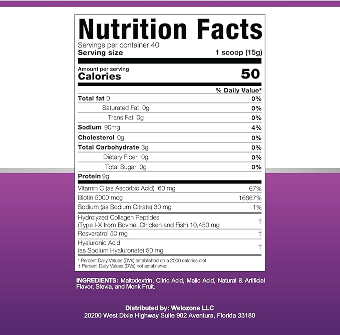 VITASEI Hydrolyzed Collagen Peptides Powder with Resveratrol & Vitamin C – Hair, Skin & Joint Support – Colágeno Hidrolizado for Women & Men – Refreshing Coconut Lemonade Flavor, 16 oz (30 Servings)