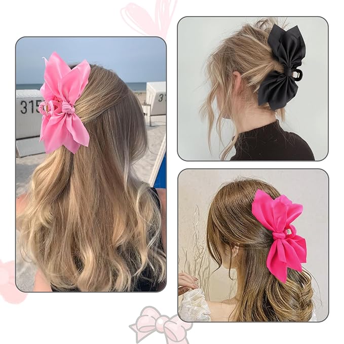 Bow Claw Clips Hair Clips Big Hair Bows for Women Butterfly Styling Large Hair Clips for Thick Hair for Girls Hair Accessories for Teen 3PC