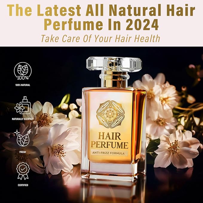 Hair Perfume, Pheromones Perfumes for Women, 50ml Natural Scented Hair Mist, Leave-In Conditioning Spray for Dry & Frizzy Hair, Long Lasting Fragrance