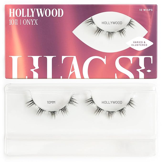 Lilac St - Hollywood Glamorous Faux Eyelash Clusters (10mm) - Wispy & Spiky - DIY Lash Extension Wisps - Lightweight & Lifelike - Lasts 10 Days - Korean Silk - Cruelty Free, Vegan - 10 Lashes