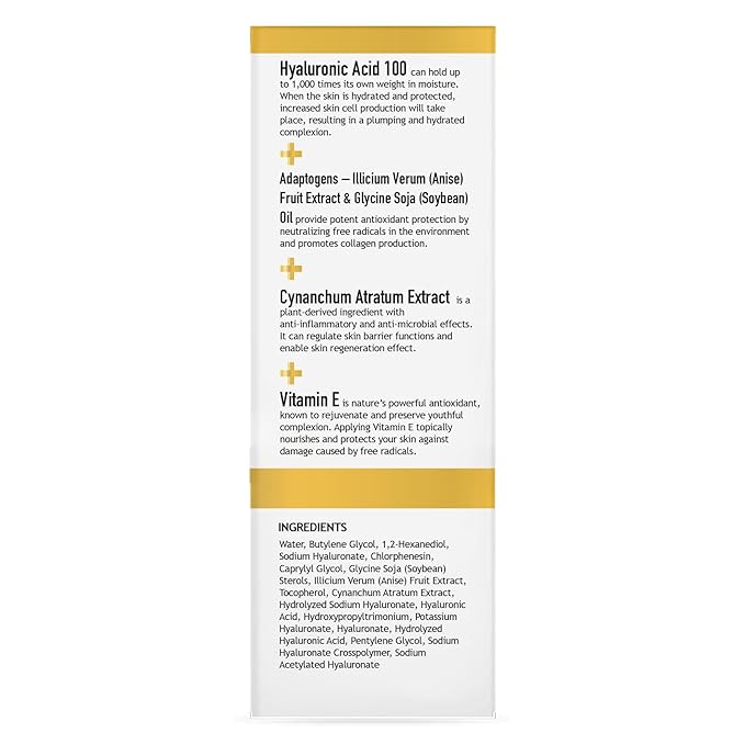 CLARA'S NEW YORK Hyaluronic Acid 100 Facial Serum with Vitamin E – Hydrating, Plumping & Anti-Aging Face Serum – Made in USA 30ml / 1 Fl Oz