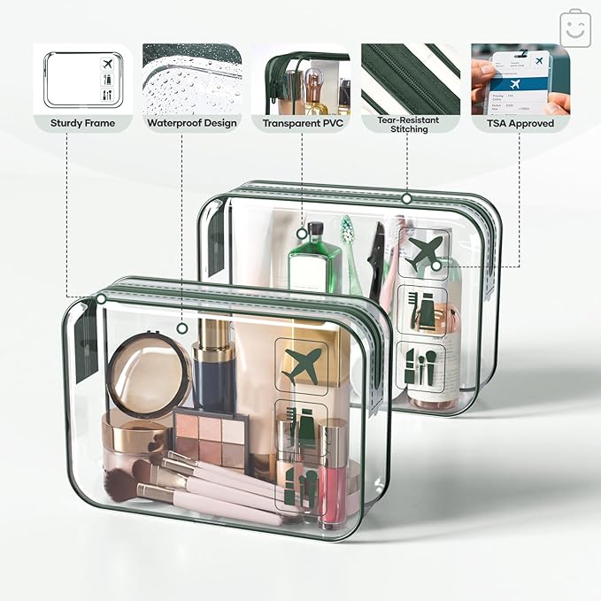 Veken 11 Set Compression Packing Cubes for Travel Essentials,Compressible Expandable Large Luggage Suitcase Organizer Bags for Clothing,Durable Space Saver Storage Bags with Toiletry Bags(Dark Green)