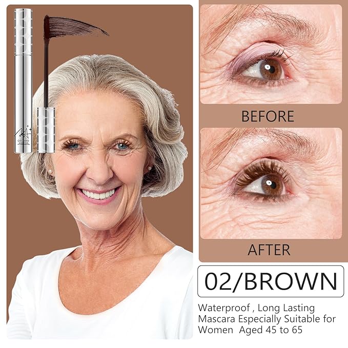 Brown Mascara for Women, Prime Waterproof Volume and Length for Hypoallergenic Máscara with Long Lasting, Hypoallergenic, Lightweight for Sensitive Eyes-02