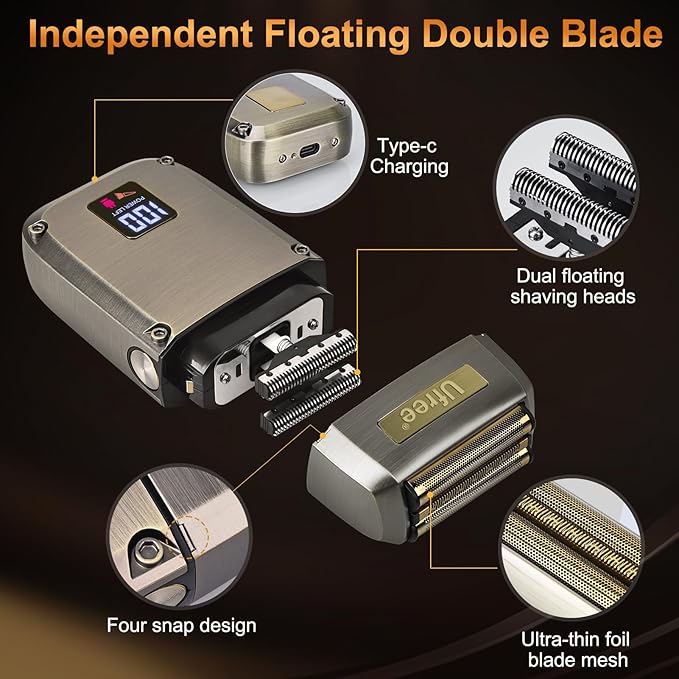 Ufree Beard Trimmer, Hair Clippers Mens Shaver Electric Razor, Hair Trimmer for Men Cordless Barber Clippers and Trimmers Set, Hair Cutting Kit for Men Grooming Gifts