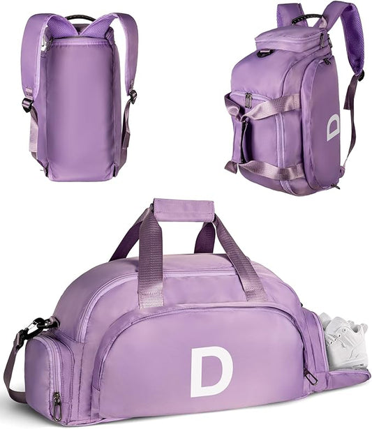 Birthday Gifts for Women, Initial Gym Bags with Shoe Compartment, Dance Bag for Girls, Monogram Kid Overnight Bags, Carry on Travel Duffel-Bachelorette Party Wedding Gift (Letter D)