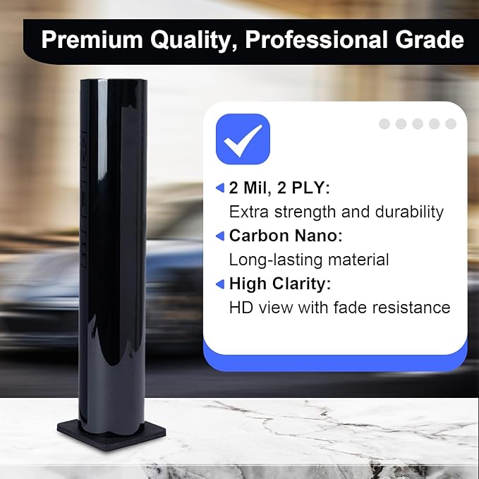 Automotive Window Tint Film Roll, 35% VLT Car Window Tint Privacy Film, 36" x 100 FT Roll - UV Protection, Scratch & Heat Resistant - Blackout Shade for Car Windows - Nano Carbon Formula