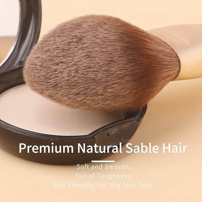 Natural Hair Makeup Brush Set Professional, Sable Makeup Brushes Set with Case, Natural Hair Brushes Makeup Set, Glitter Make up Brushes Set Professional, Natural Makeup Brushes - ORRA, Black