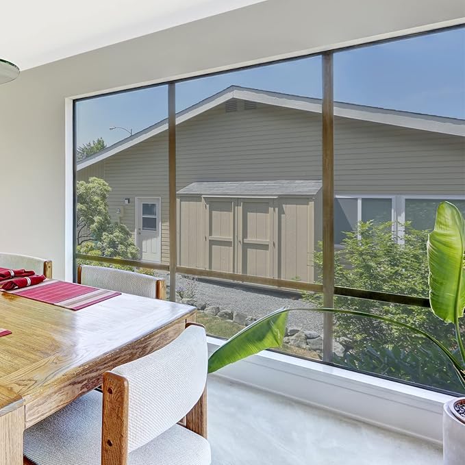 HIDBEA One Way Privacy Window Film, Daytime Privacy Sun Blocking Anti UV Reflective Window Film Heat Control Static Cling Window Tint Film for Home and Office, Silver, 17.5 x 78.7 Inch