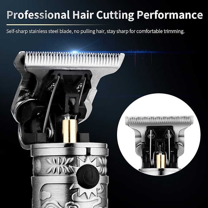 Hair Clippers for Men with Replacement Blade, Professional Hair Trimmer for Barber, T-Blade Edgers Clippers, Close-Cutting Trimmers, Cordless Clippers for Hair Cutting