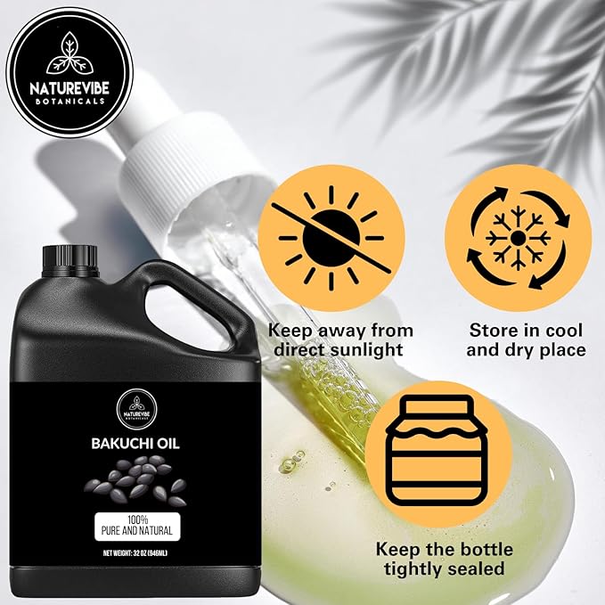 Naturevibe Botanicals Bakuchi (Babchi) Oil 32 Ounces | 100% Pure and Natural | Great for Skin Care and Hair Care