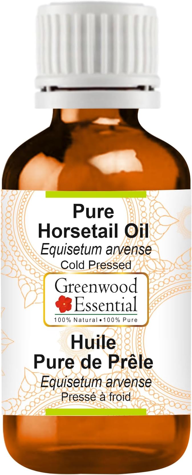 Greenwood Essential Horsetail Oil (Equisetum arvense) | Cold Pressed | Natural | Undiluted | For Diluting Essential Oils | For Hair, Skin & Massage | Men & Women | 30ml (1 oz)