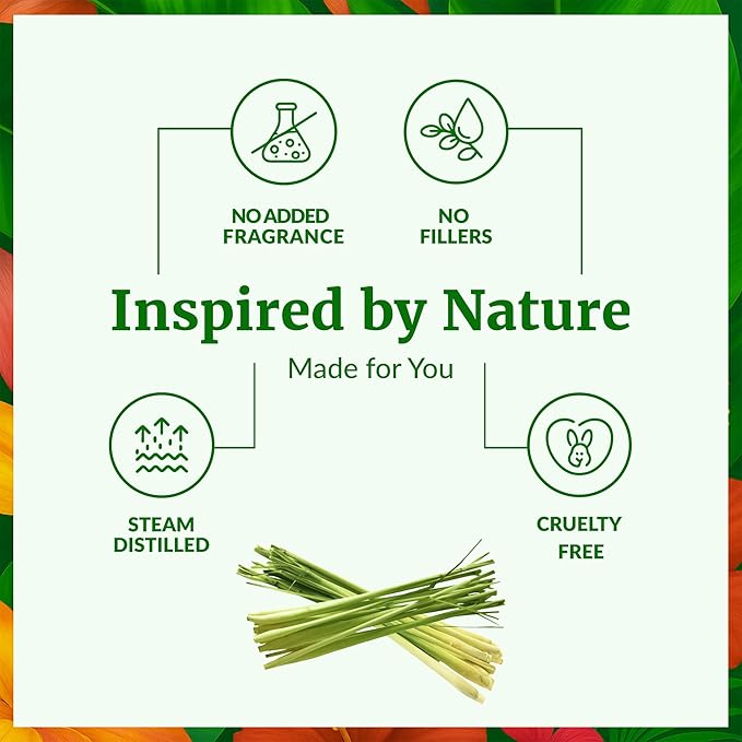 SVA Citronella Essential Oil – 4 Fl Oz – 100% Natural Citronella Oil - for Diffuser, Hair Care, Face, Skin Care, Aromatherapy, Scalp and Body Massage, Soap and Candle Making - with Dropper