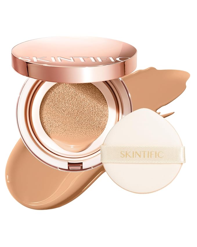 Full Coverage Cushion Foundation, Weightless, Skin Fit, Satin Glow Finish, Oil-Control Waterproof Foundation, Sweatproof Flawless BB Cream CC Korean Makeup,Tattoo Cover Up, Buildable(#29C Taupe Beige)