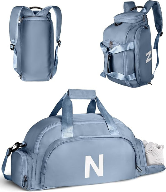 Birthday Gifts for Women, Initial Gym Bags with Shoe Compartment, Dance Bag for Girls, Monogram Kid Overnight Bags, Small Travel Duffle Tote-Engagement Gift (Letter N)