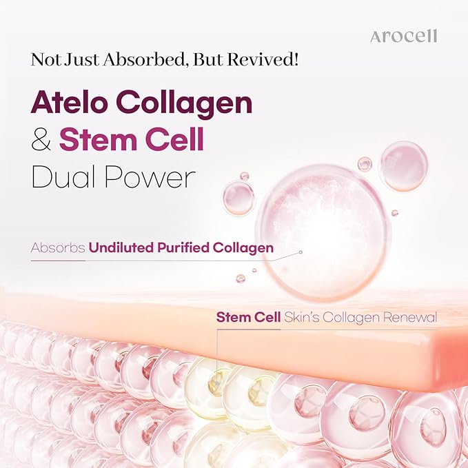 AROCELL Super Collagen Mask 12 Facial Sheet 5,000,000ppb Overnight Dual Matrix Hydrogel Masks with Low Molecular Weight Collagen for Elasticity Hydrating Anti-Aging Cooling Korean Skincare, 43g x 12ea