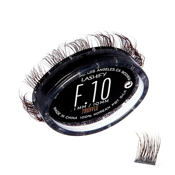 Lashify Fluffy 10mm Gossamer DIY Eyelash Extensions Refill, Truffle Color, Easy False Lashes To Add Fullness and Dimension