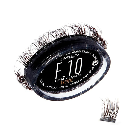 Lashify Fluffy 10mm Gossamer DIY Eyelash Extensions Refill, Truffle Color, Easy False Lashes To Add Fullness and Dimension