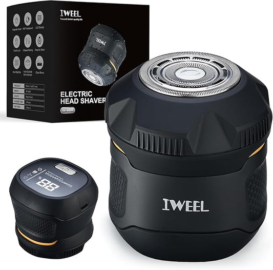 Head Shavers for Bald Men Magnetic Electric Razor Rechargeable Head and Face Shaver for Men Beard Trimmer IPX7 Waterproof Wet/Dry Bald and Skull Shavers Cordless Grooming Kit for Travel Home