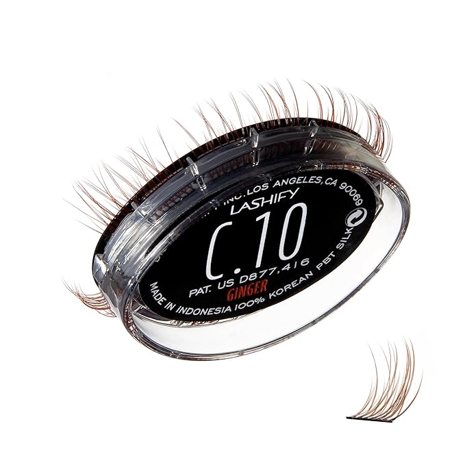 Lashify Curl 10mm Gossamer Eyelash Extensions Refill, Ginger Color, DIY False Lashes for a Natural Look