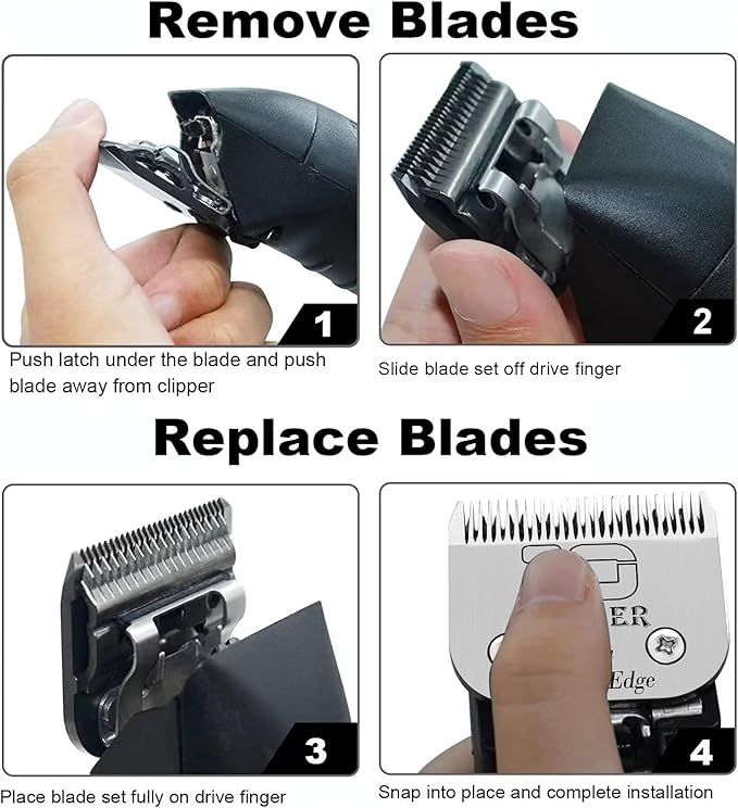 Professional Detachable Replacement Ceramic Blades set,compatible with oster Classic 76/Star-Teq/Power-Teq andi A*dis AGC,BDC,BGC,MBG Series Clippers (1/150"-0.1mm)