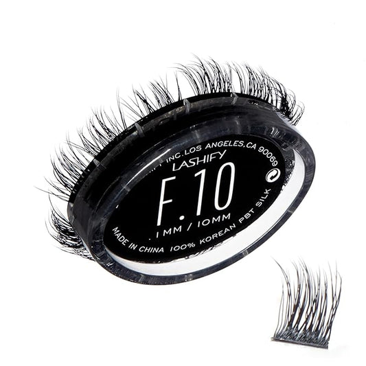 Lashify Fluffy 10mm Gossamer Eyelash Extensions Refill, Black, Easy DIY False Lashes To Add Fullness and Dimension