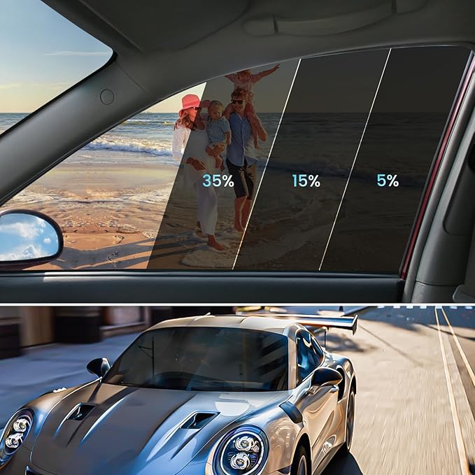 Car Window Tint 5% VLT - 20" in x 10' Ft Nano Carbon Window Tint Privacy Film for Car, Heat & UV Blocking, Glare Reduction and Scratch Resistant Automotive Tinting Roll