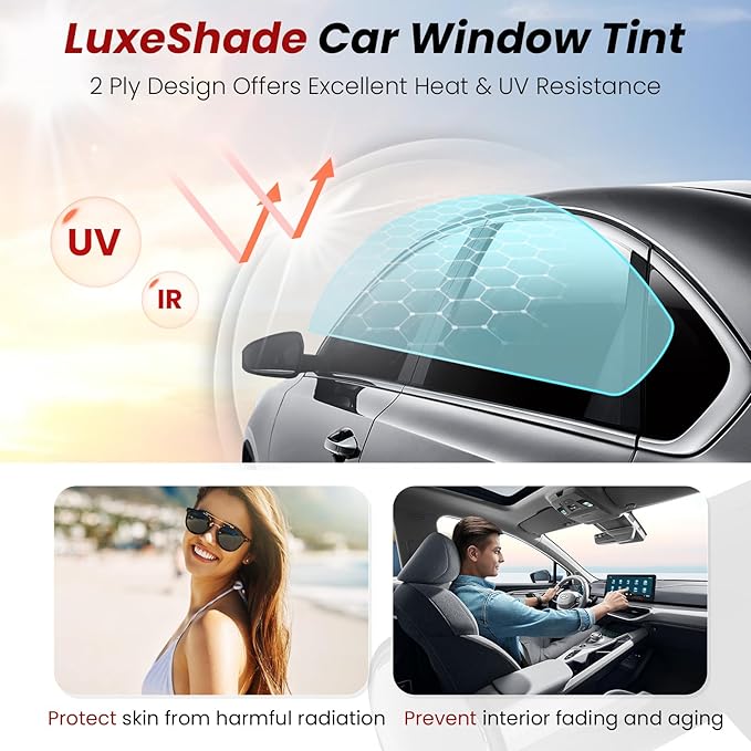 Car Window Tint, 2 PLY 35% VLT Premium Carbon HD Window Roll for Car, Home 36" in x 100'Ft Automotive Car Tint Privacy Film with Strength Adhesive, Blocks UV/IR Rays, Reduce Heat & Glare