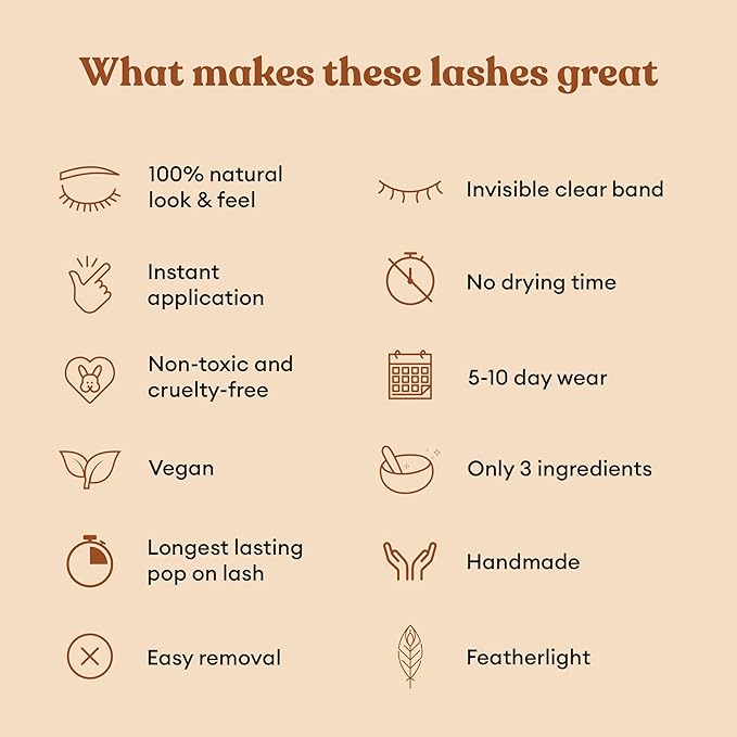 Silly George Pop-On Lashes - DIY 1-Step Pre-Glued Faux Eyelash Clusters, Natural Look Extensions, Brown - Bloom, 5-7 Pair Set, Pack of 60 Clusters