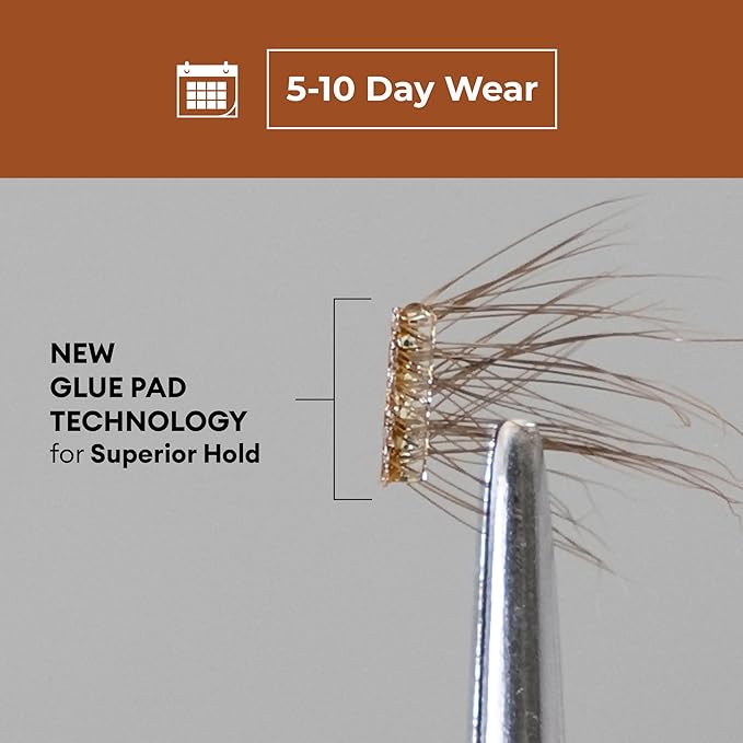 Silly George Pop-On Lashes - DIY 1-Step Pre-Glued Faux Eyelash Clusters, Natural Look Extensions, Brown - Blush, 5-7 Pair Set, Pack of 60 Clusters